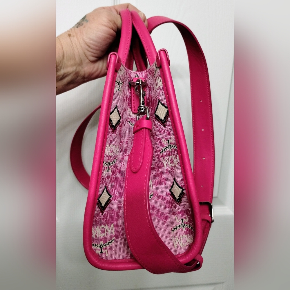 MCM Pink Denim Crossbody Bag - Picture 3 of 13